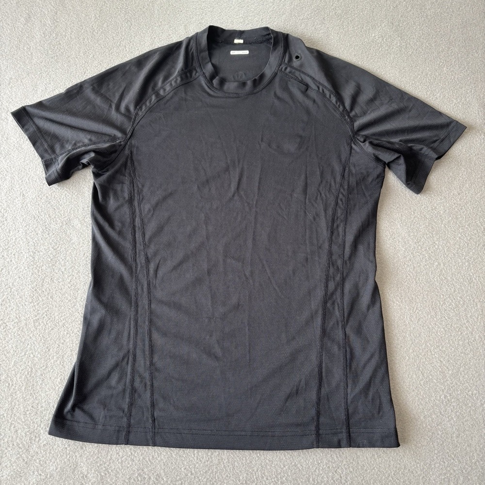 Lululemon Shirt Mens S Black Short Sleeve Athletic Running Training Top‎ Workout